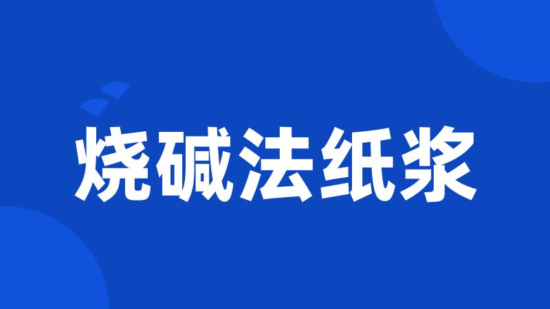 烧碱法纸浆
