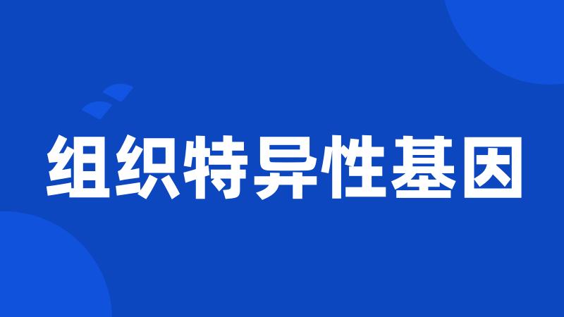 组织特异性基因