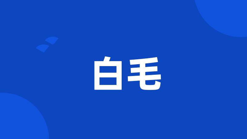 白毛
