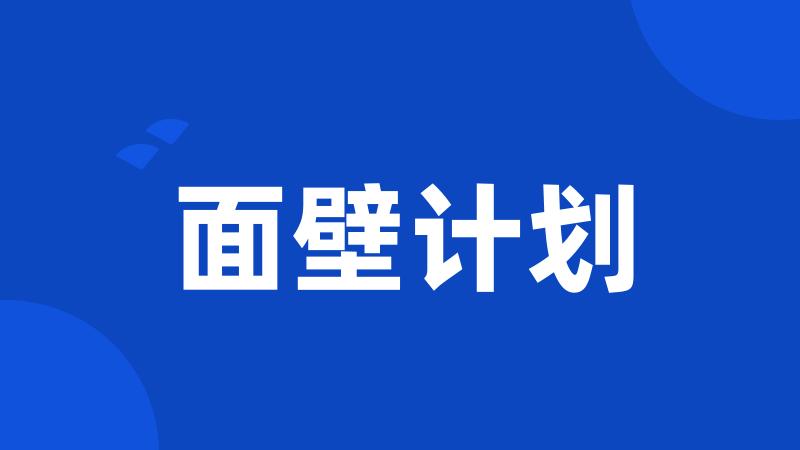 面壁计划