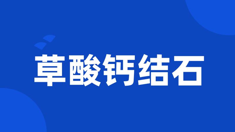 草酸钙结石