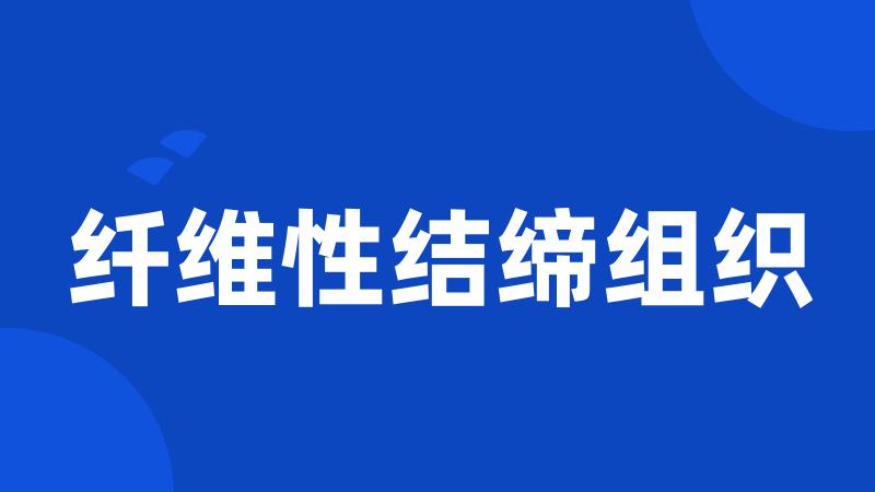 纤维性结缔组织