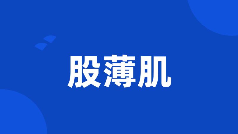股薄肌