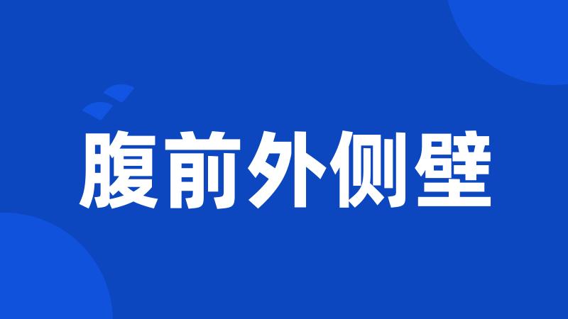 腹前外侧壁
