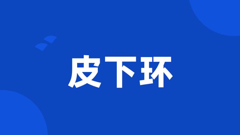 皮下环