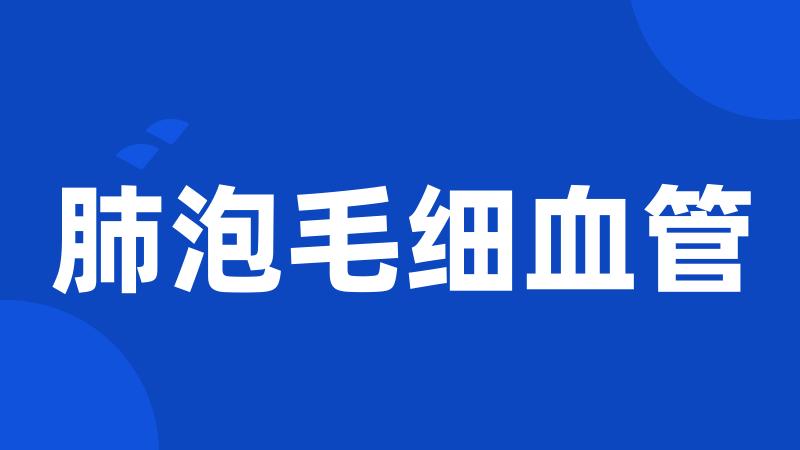 肺泡毛细血管