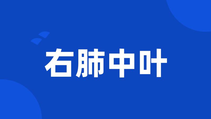 右肺中叶