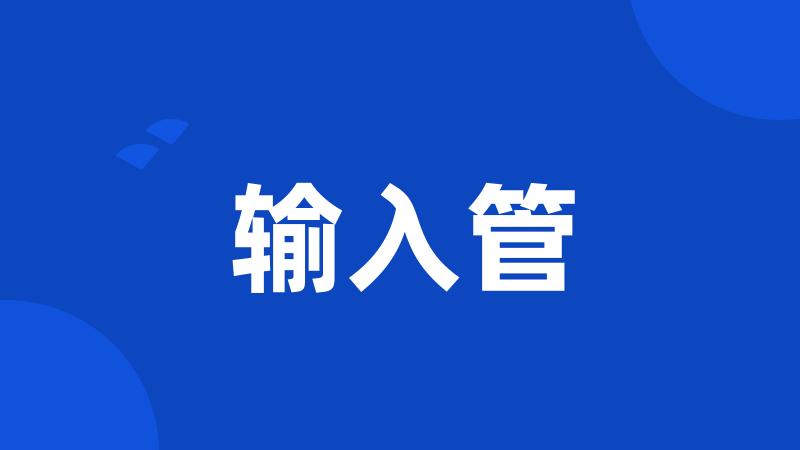 输入管