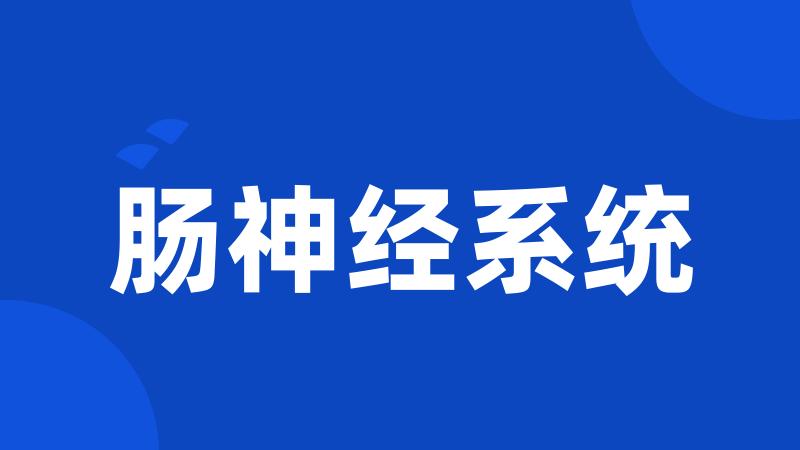 肠神经系统