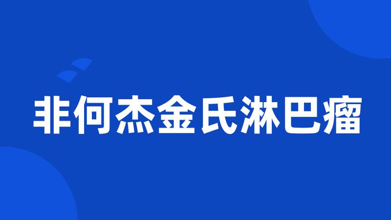 非何杰金氏淋巴瘤