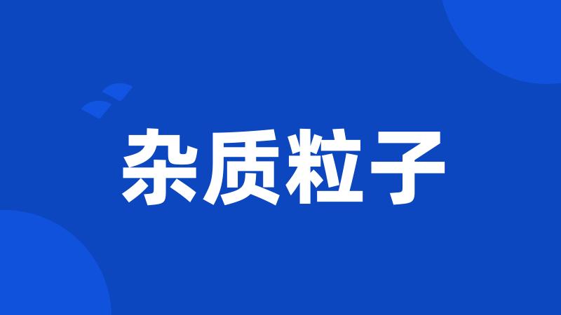杂质粒子