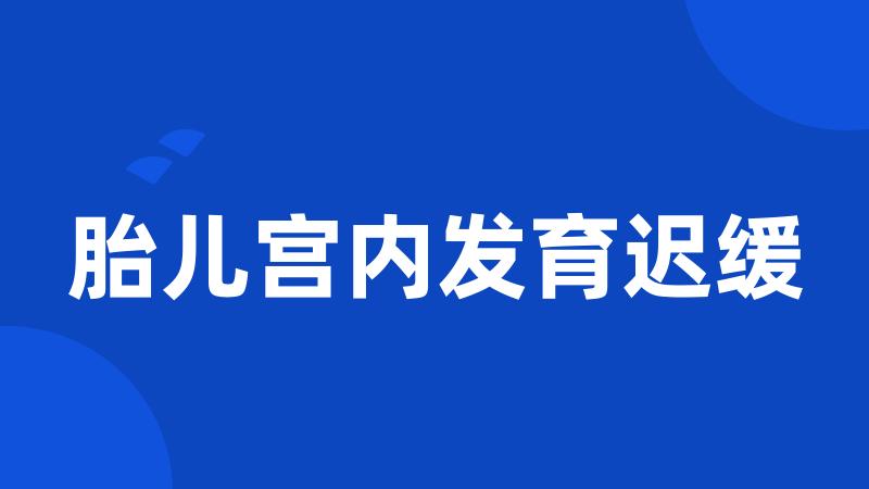 胎儿宫内发育迟缓