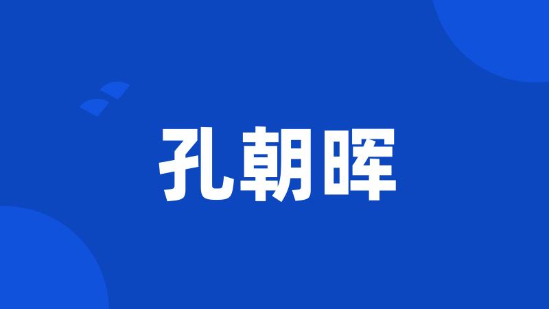孔朝晖