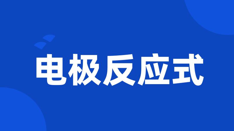 电极反应式