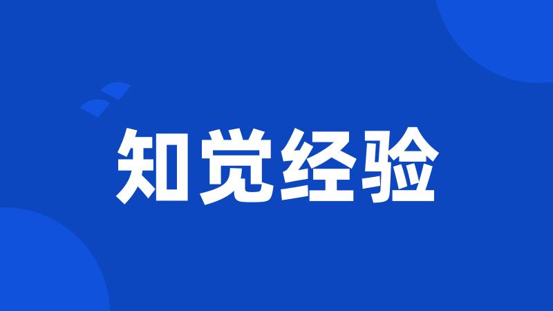 知觉经验