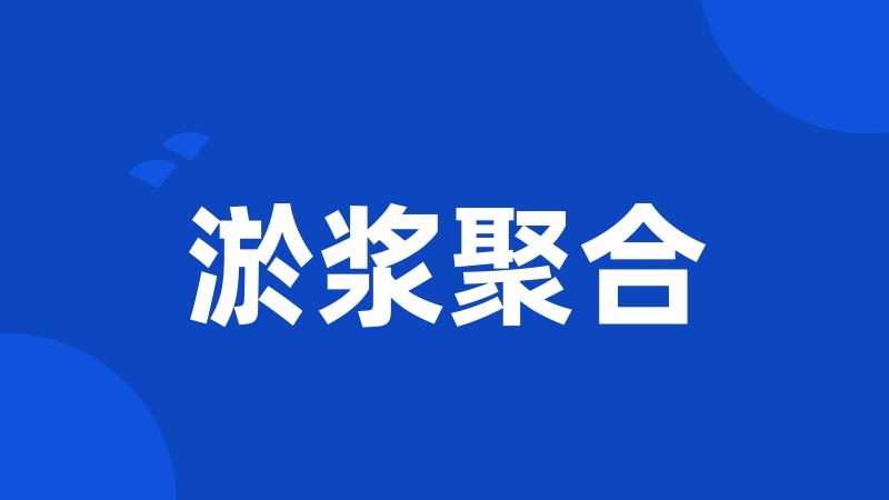 淤浆聚合