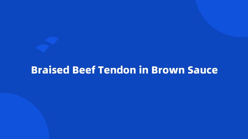 Braised Beef Tendon in Brown Sauce