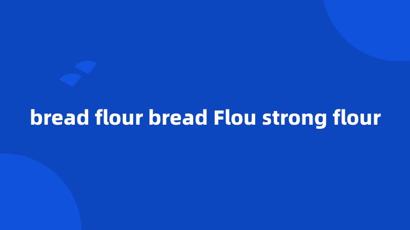 bread flour bread Flou strong flour