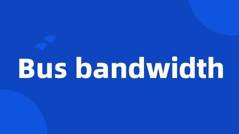 Bus bandwidth