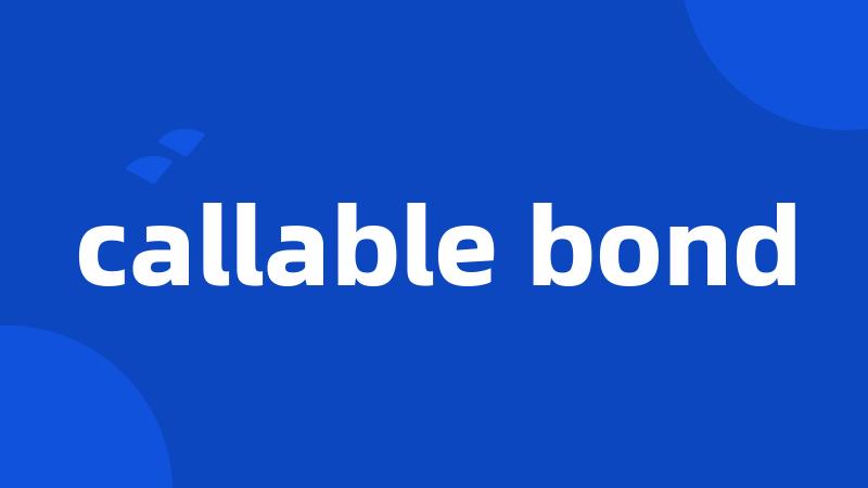 callable bond