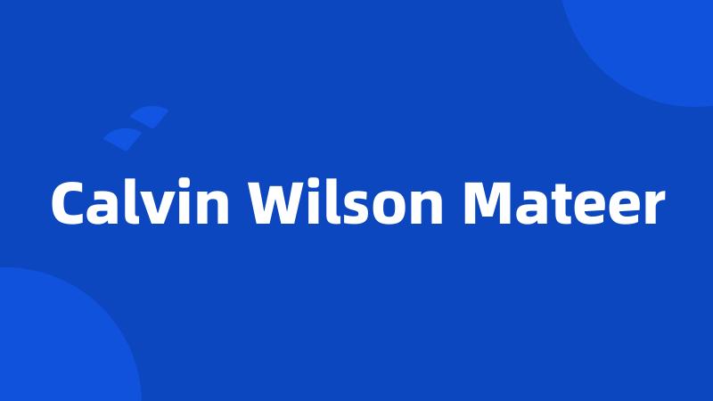 Calvin Wilson Mateer