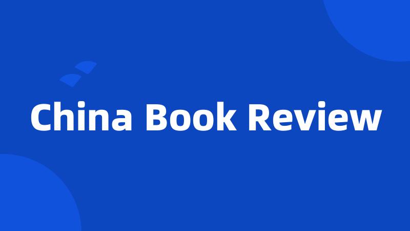 China Book Review