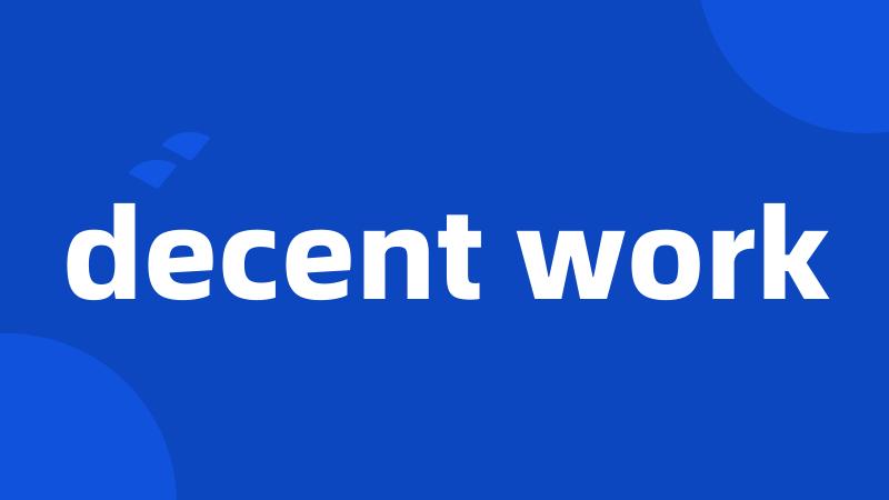 decent work