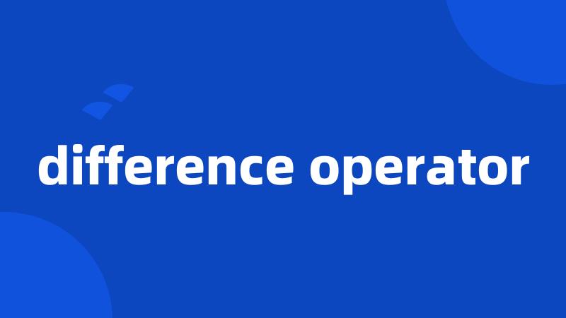 difference operator