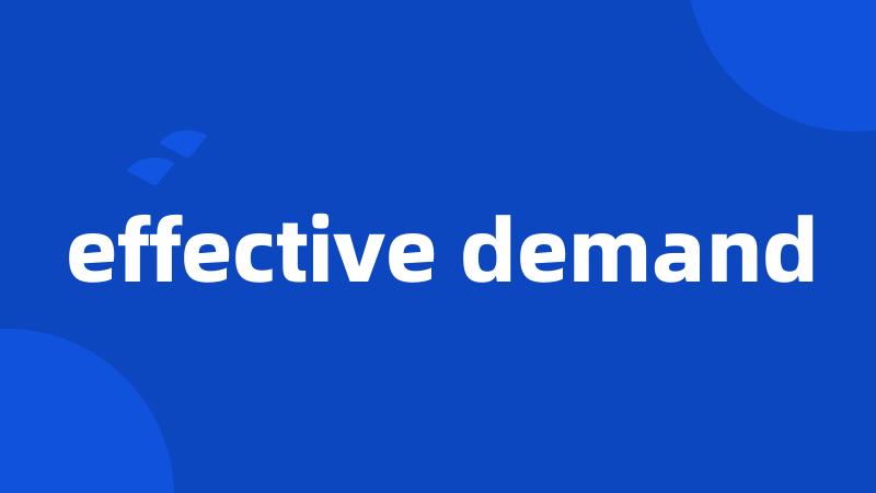 effective demand