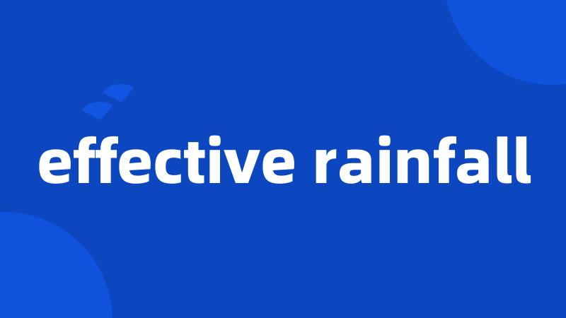 effective rainfall