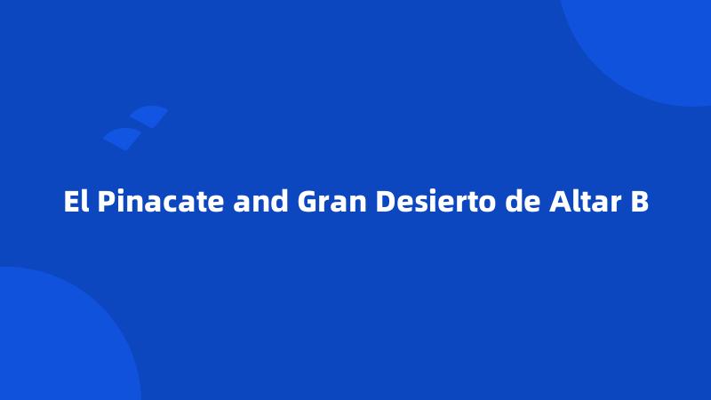 El Pinacate and Gran Desierto de Altar B