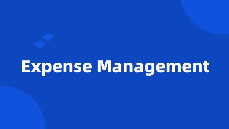 Expense Management