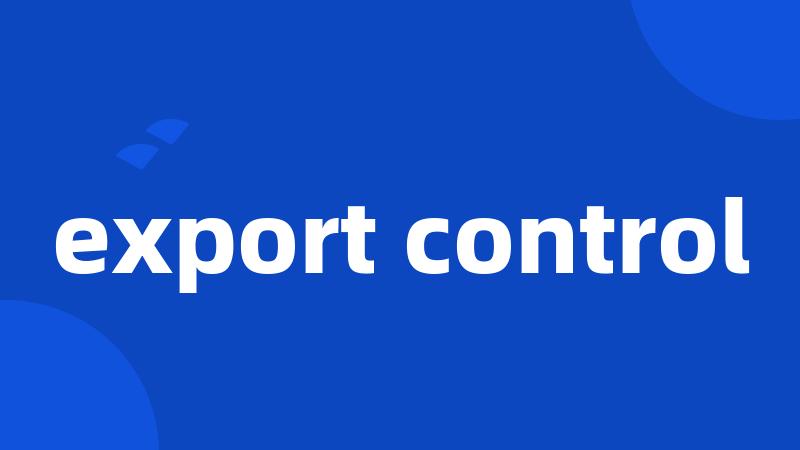 export control