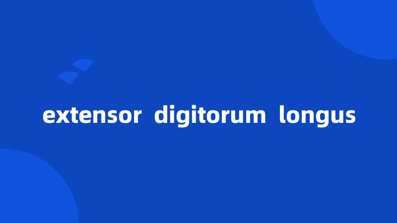 extensor digitorum longus