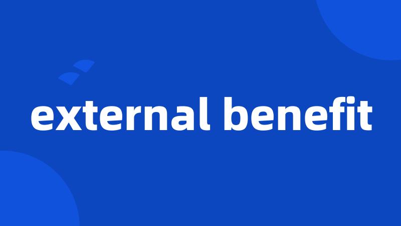 external benefit