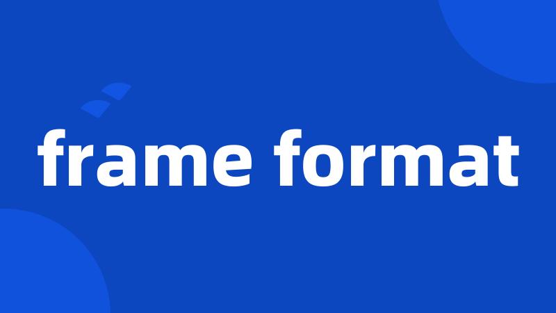 frame format