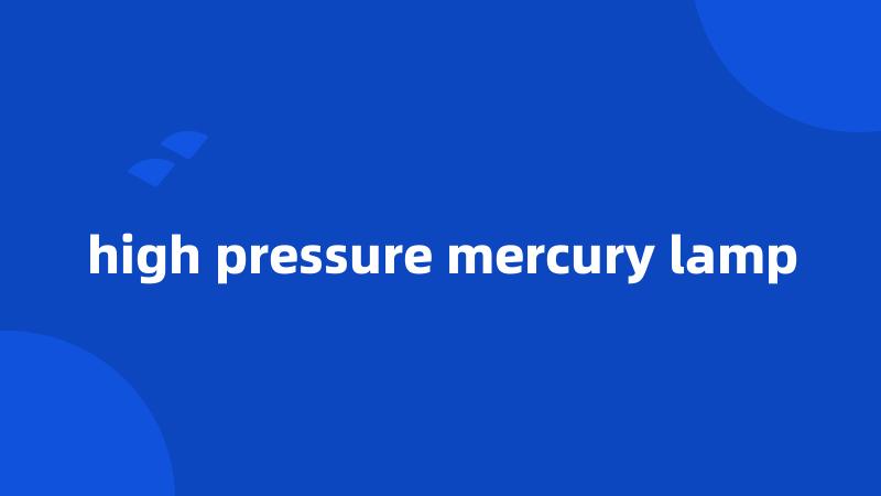 high pressure mercury lamp