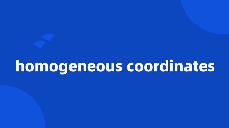 homogeneous coordinates