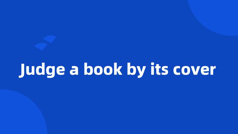 Judge a book by its cover