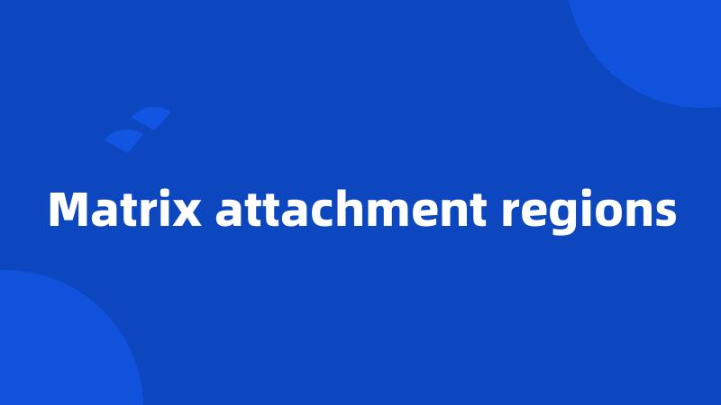 Matrix attachment regions