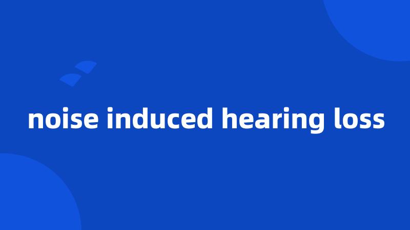 noise induced hearing loss