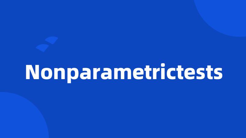 Nonparametrictests