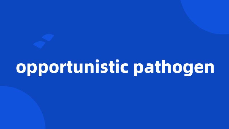 opportunistic pathogen