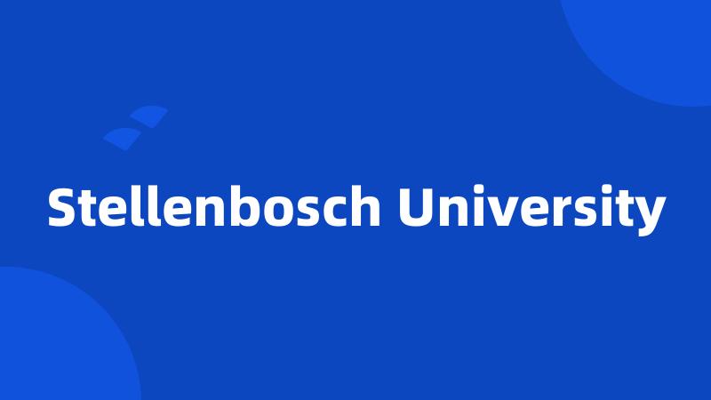 Stellenbosch University