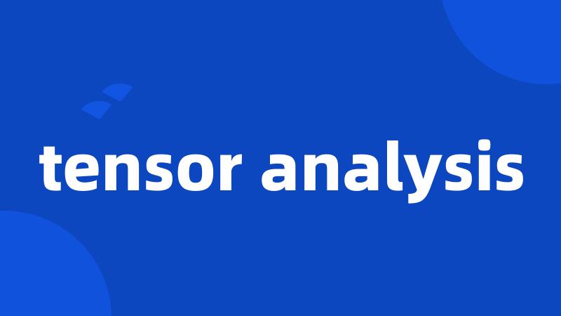 tensor analysis