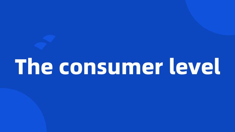 The consumer level
