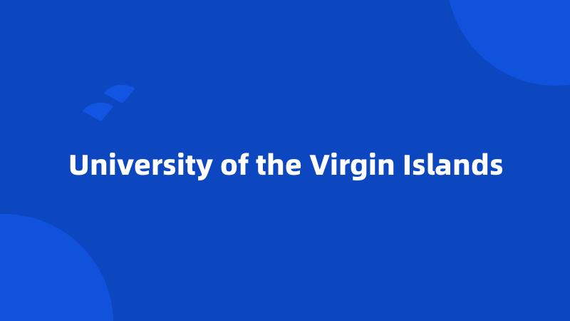 University of the Virgin Islands