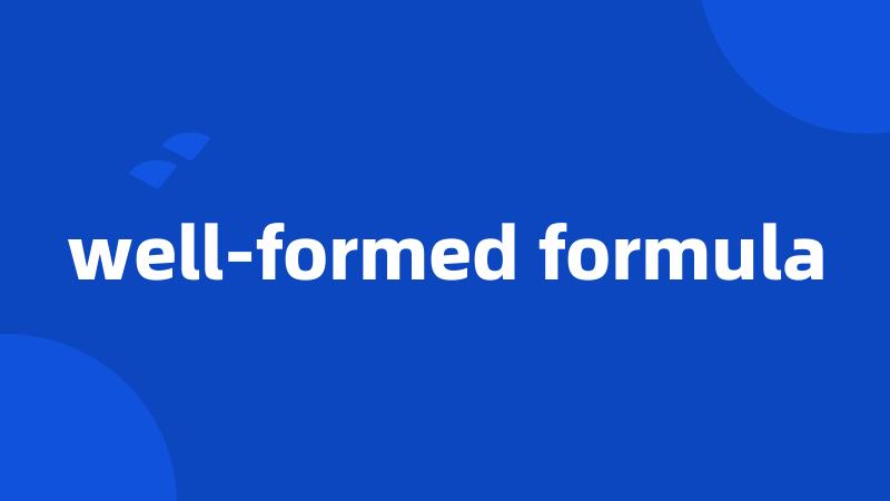 well-formed formula