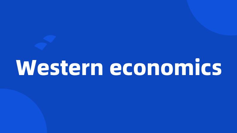 Western economics