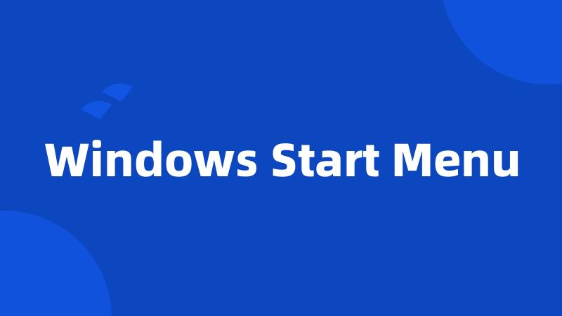 Windows Start Menu